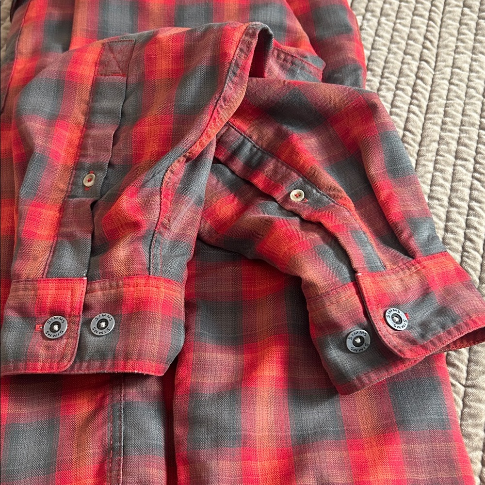 Simms Thermal Lined Plaid Button Front Plaid Shir… - image 10